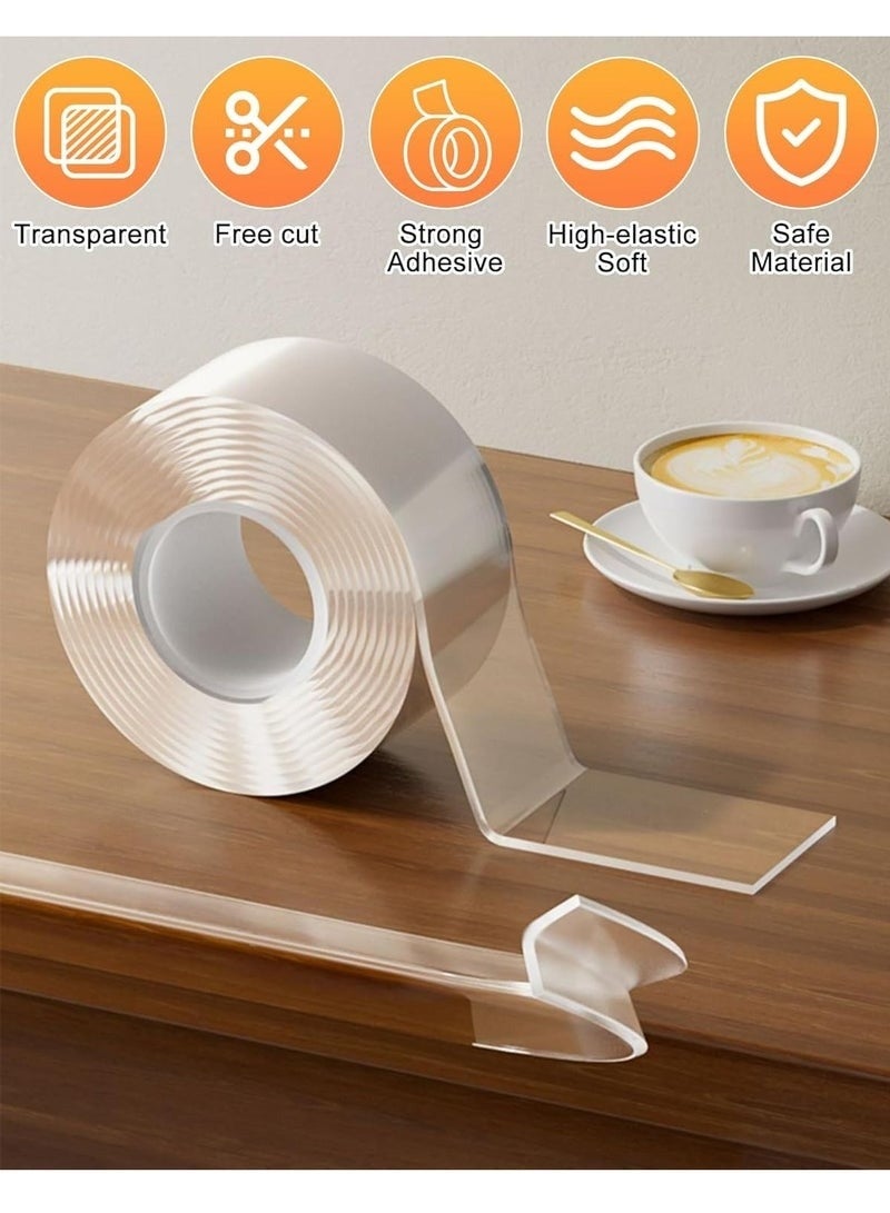 Gonice Safety Edge Corner Protector,Clear Baby Proofing Guards for Child Safety,Soft Silicone Bumper Strip for Sharp Corners of Cabinet,Tables,Drawers,Transparent and Removed without Glue Left,3M - Image 2